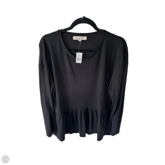 Top Long Sleeve By Loft In Black, Size: Xl