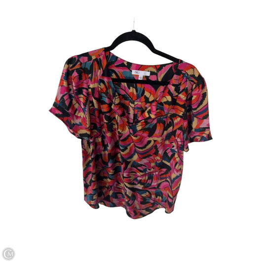 Top Short Sleeve By Dr2 In Black & Pink, Size: L