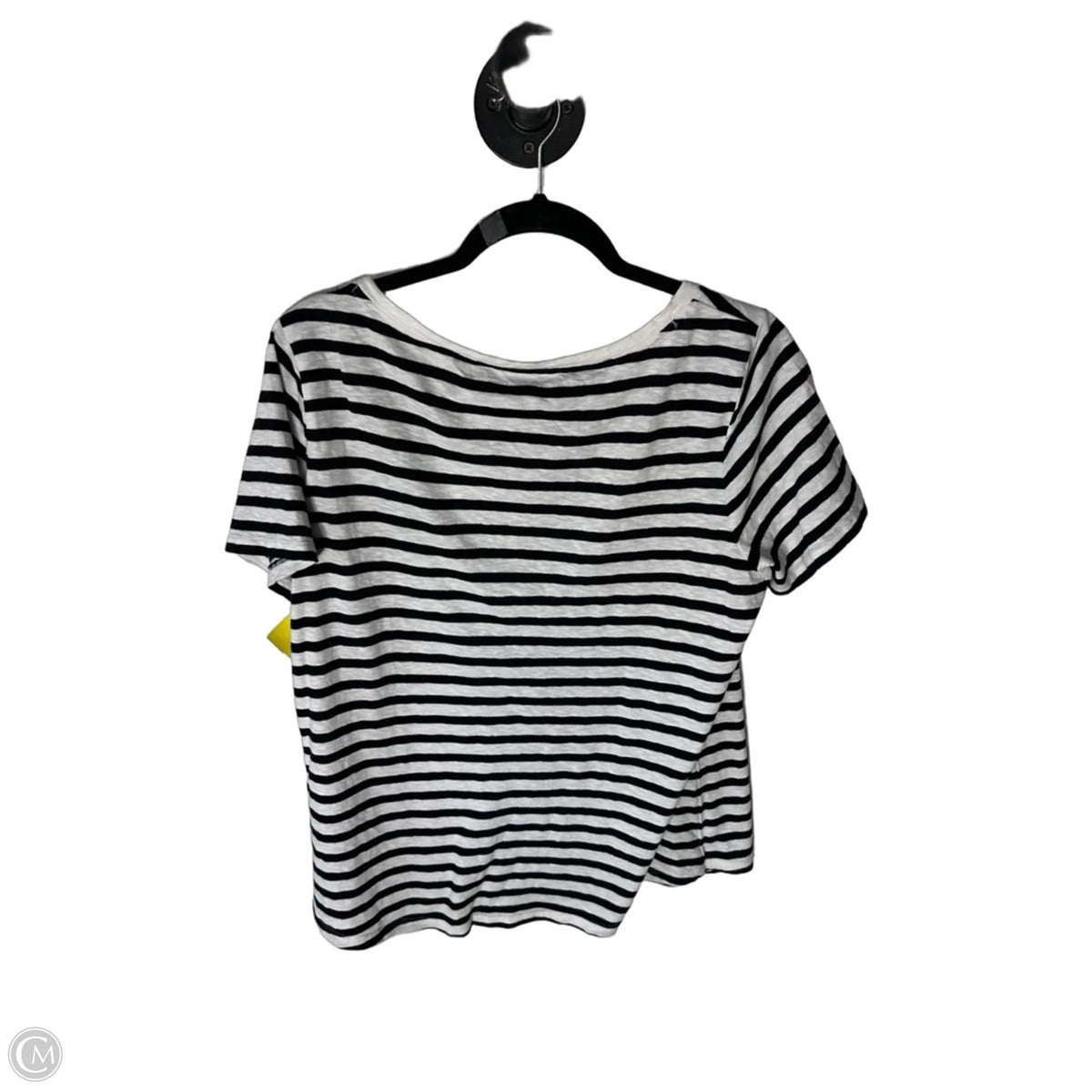 Top Short Sleeve Basic By Talbots In Black & White, Size: L