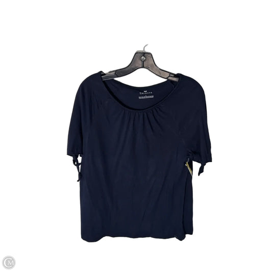Top Short Sleeve By Talbots In Navy, Size: L