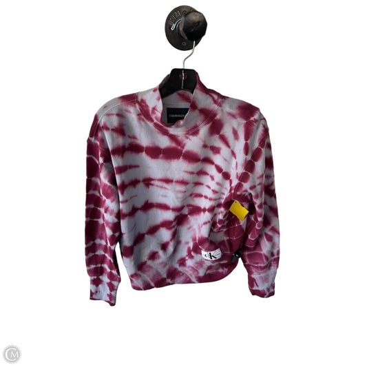 Sweatshirt Crewneck By Calvin Klein In Blue & Red, Size: S