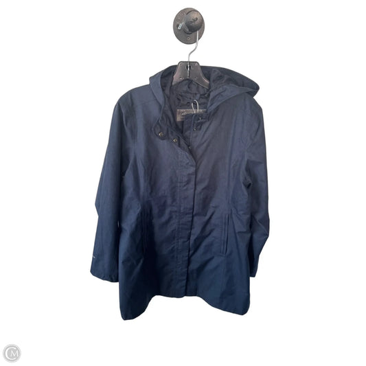 Jacket Windbreaker By Eddie Bauer In Blue, Size: L
