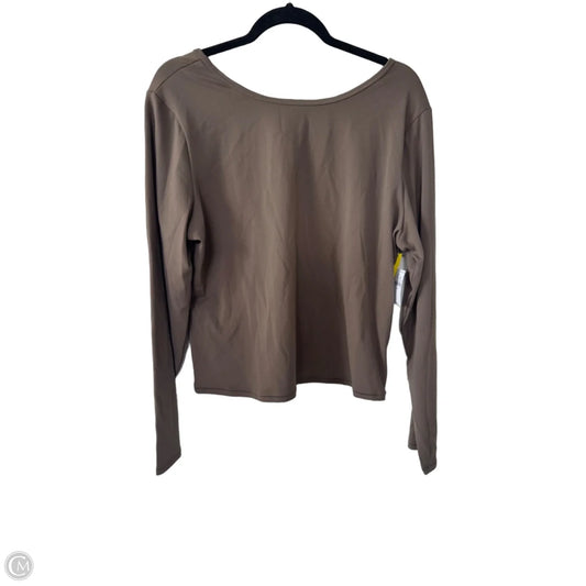 Athletic Top Long Sleeve Crewneck By Gapfit In Taupe, Size: Xxl