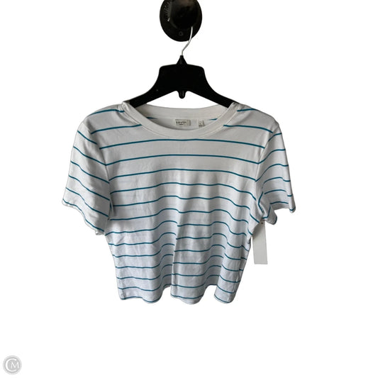 Top Short Sleeve By Babaton In Blue & White, Size: L
