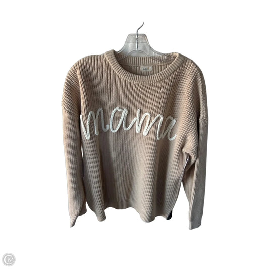 Sweater By Tullabee In Tan & White, Size: L