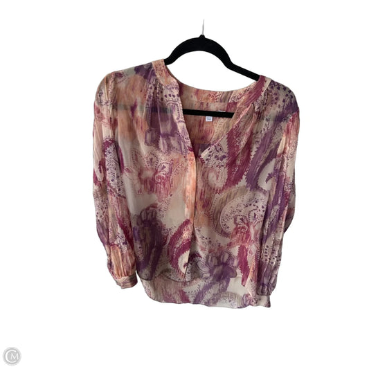 Top Long Sleeve By Chicos In Purple & Tan, Size: S