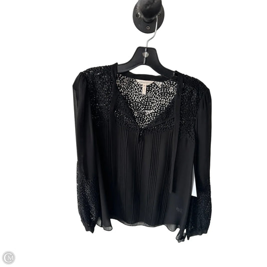 Top Long Sleeve By Rebecca Taylor In Black, Size: L