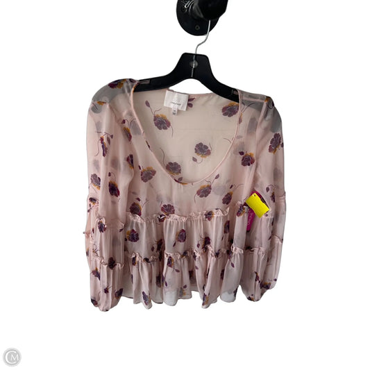Top Long Sleeve By Cinc A Sept In Pink, Size: Xs