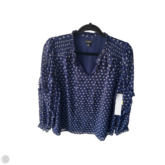 Top Long Sleeve By Talbots In Blue & White, Size: Lp