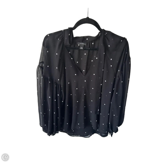 Top Long Sleeve By Halogen In Black & White, Size: L