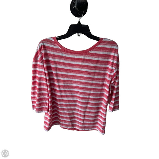 Top Long Sleeve By Talbots In Red & White, Size: M
