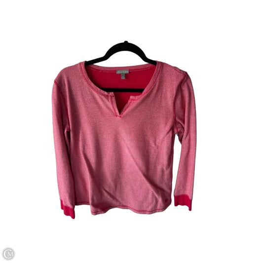 Top Long Sleeve By Talbots In Red & White, Size: M
