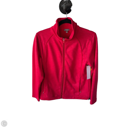Jacket Fleece By Talbots In Red, Size: M