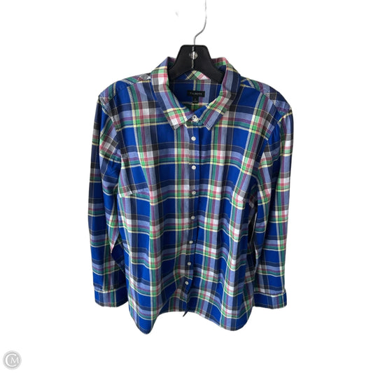 Top Long Sleeve By Talbots In Blue, Size: L