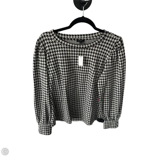 Top Long Sleeve By Talbots In Black & White, Size: M