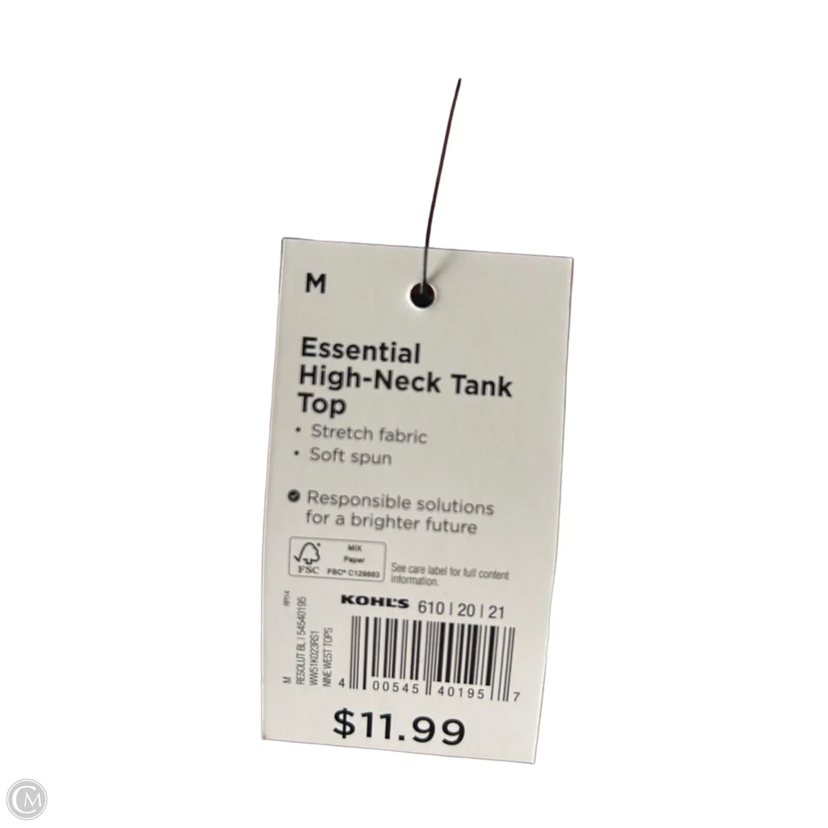 Top Sleeveless Basic By Nine West Apparel In Blue, Size: M