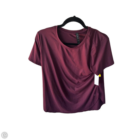 Athletic Top Short Sleeve By Skechers In Maroon, Size: M