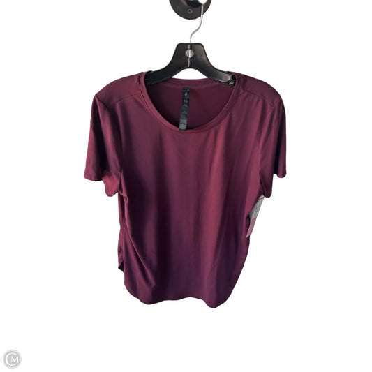 Athletic Top Short Sleeve By Skechers In Maroon, Size: M