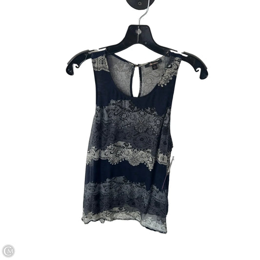 Top Sleeveless By Ella Moss In Blue & Grey, Size: L