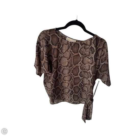 Top Short Sleeve By Michael By Michael Kors In Brown, Size: Mp