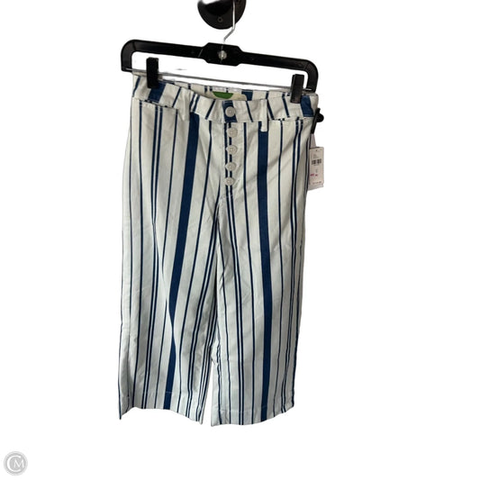 Jeans Wide Leg By Anthropologie In Blue & White, Size: 0