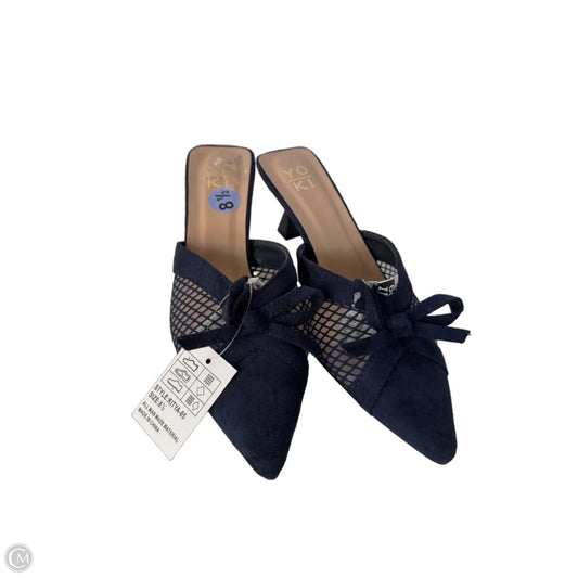 Shoes Heels Block By Yoki In Blue, Size: 8.5