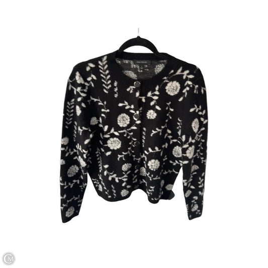 Sweater Cardigan By Ann Taylor In Black & White, Size: M