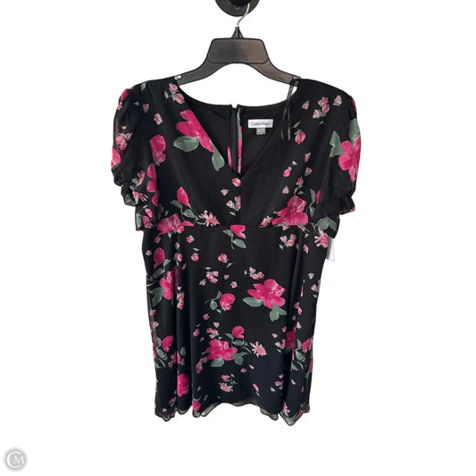 Dress Work By Calvin Klein In Black & Pink, Size: Xl