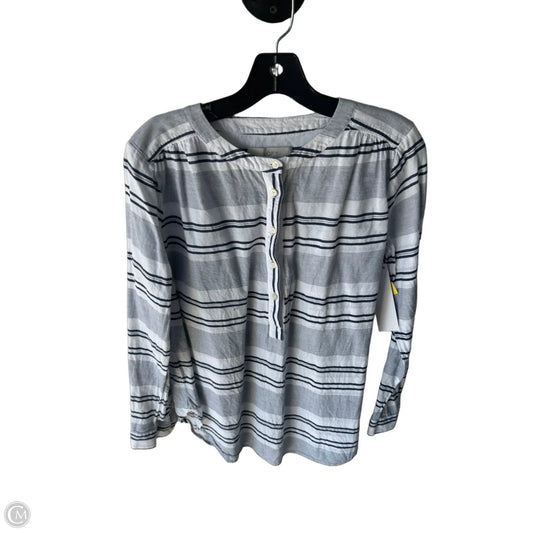 Top Long Sleeve By Loft In Blue & White, Size: S