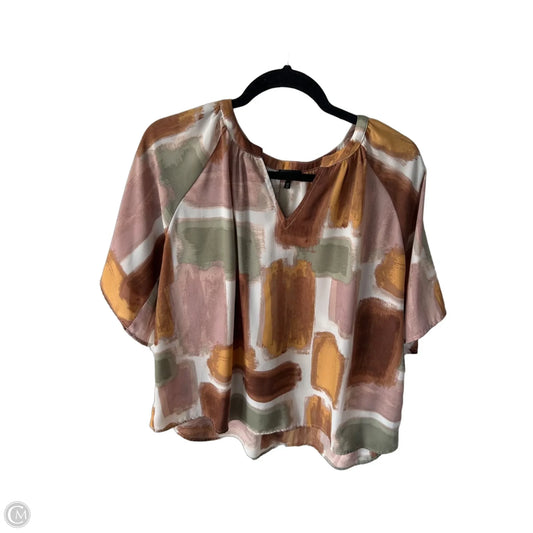 Top Short Sleeve By Buckle Black In Brown & Green, Size: Xl