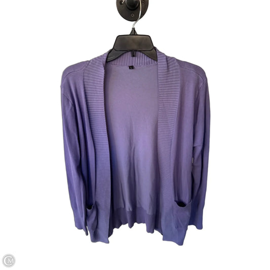 Sweater Cardigan By Clothes Mentor In Purple, Size: L