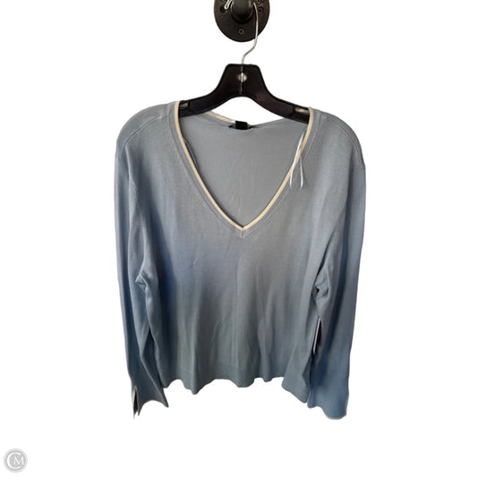 Sweater By Halogen In Blue & Cream, Size: Xxl