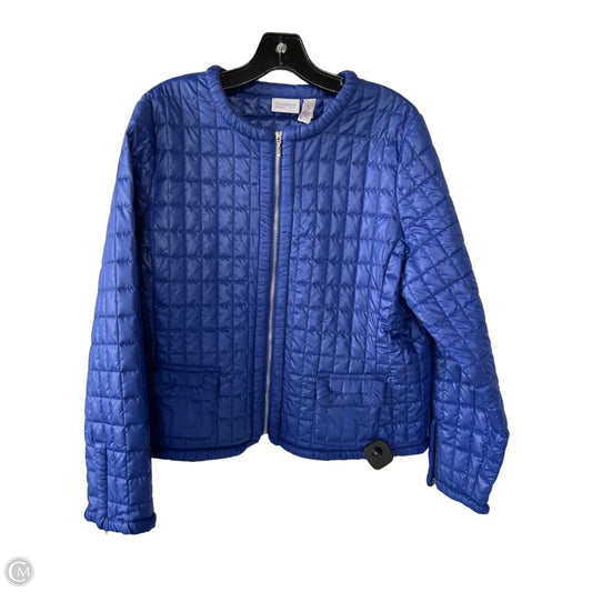 Jacket Puffer & Quilted By Zenergy By Chicos In Blue, Size: L