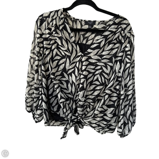 Top 3/4 Sleeve By Haver In Black & White, Size: Xl