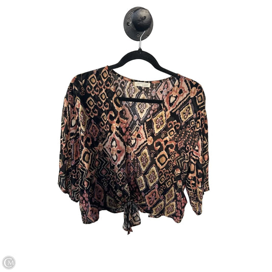 Top Short Sleeve By Love Stitch In Black & Orange, Size: M