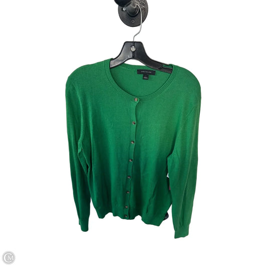 Sweater Cardigan By Ann Taylor In Green, Size: L