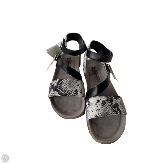 Sandals Flats By Mephisto In Black & White, Size: 8.5