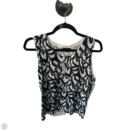 Vest Sweater By Talbots In Black & Cream, Size: Lp
