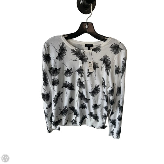 Sweater Cardigan By Talbots In Grey & White, Size: Lp
