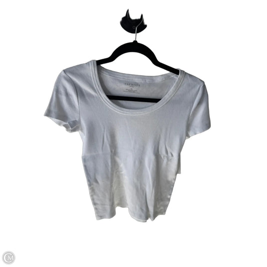 Top Short Sleeve Basic By Talbots In White, Size: Mp