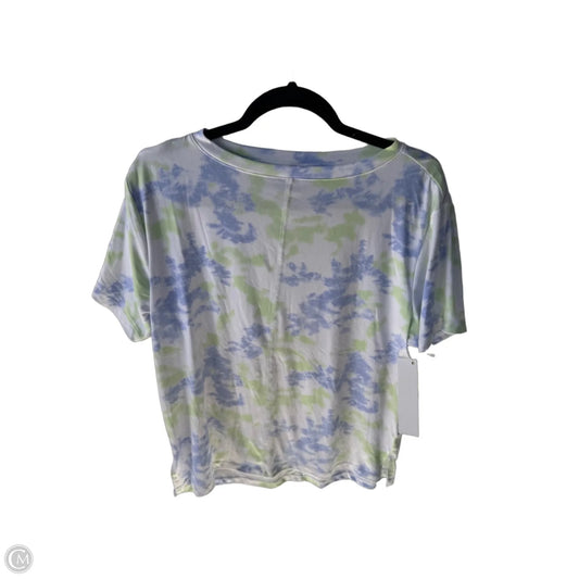 Athletic Top Short Sleeve By Zella In Blue & White, Size: S