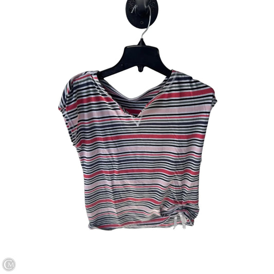 Top Short Sleeve Basic By Talbots In Black & White, Size: Mp