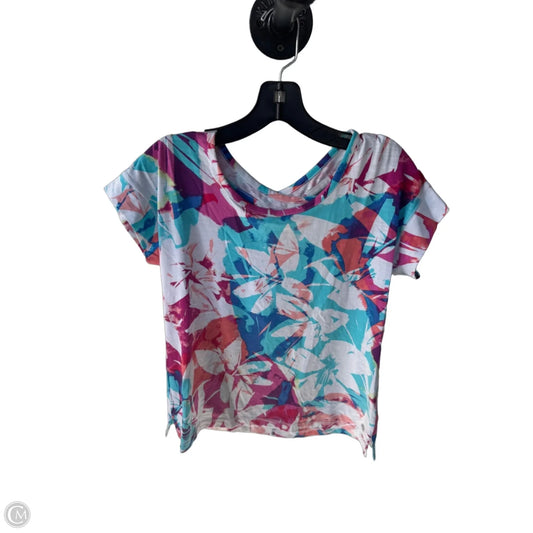 Top Short Sleeve Basic By Talbots In Blue & White, Size: Mp