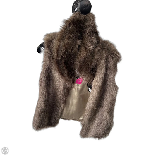 Vest Faux Fur & Sherpa By Jack In Brown, Size: S