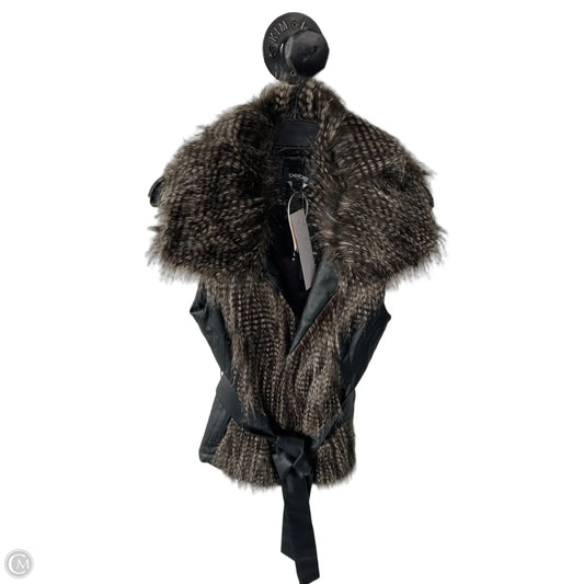 Vest Faux Fur & Sherpa By Bebe In Black & Brown, Size: Xs