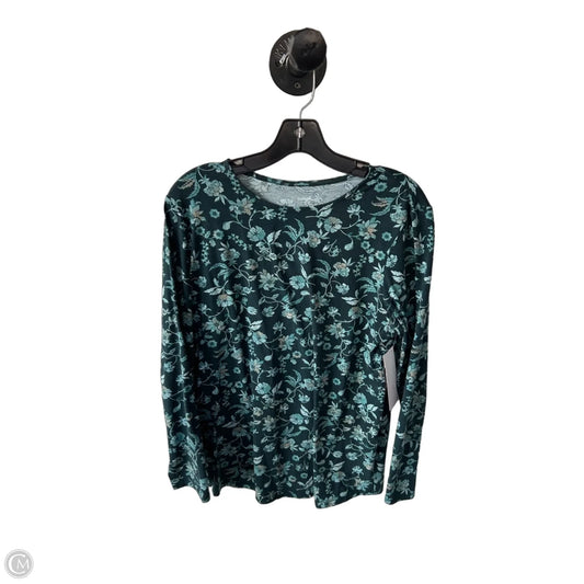 Top Long Sleeve Basic By Pure Jill In Blue & Green, Size: M