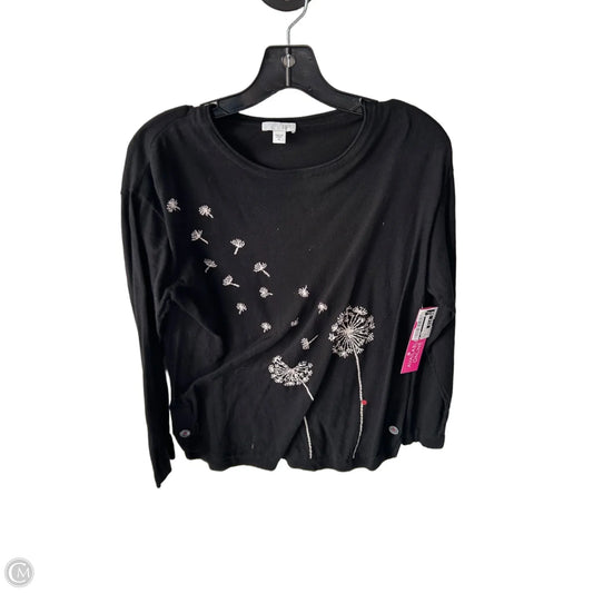 Top Long Sleeve By J. Jill In Black & White, Size: M