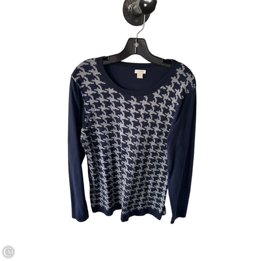 Sweater By J. Crew In Blue & Grey, Size: L