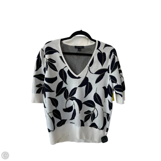 Sweater Short Sleeve By Ann Taylor In Black & White, Size: L