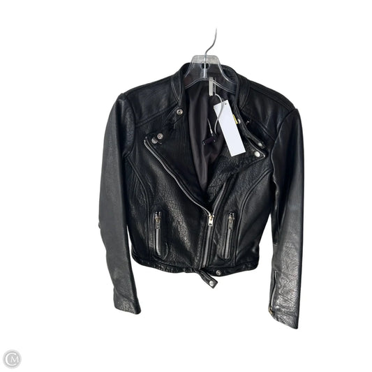 Jacket Leather By Topshop In Black, Size: M